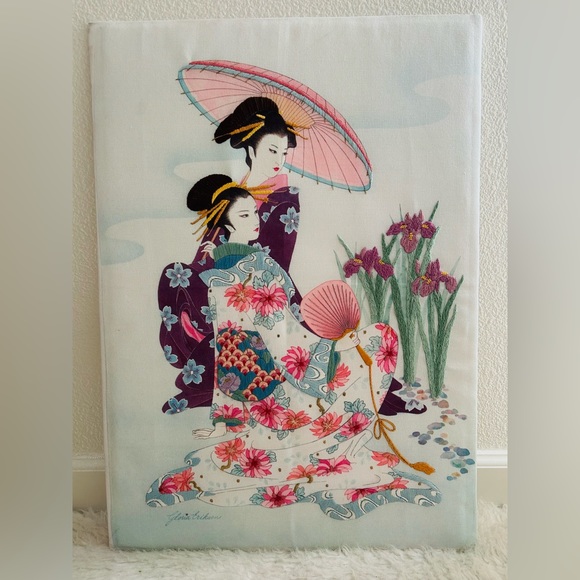 Large Vintage Wall Art Graceful Geishas by Gloria Eriksen - Picture 2 of 12